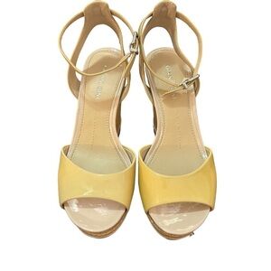 GIANNI BINI Latoria Patent Leather Sandal Dress Wedge Size 7.5 M